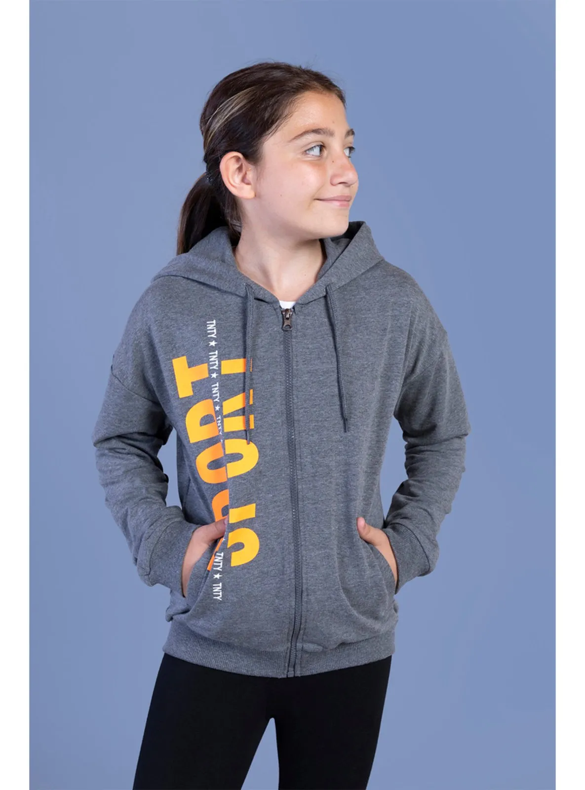 Antrasit Melanj - Girls` Cardigan