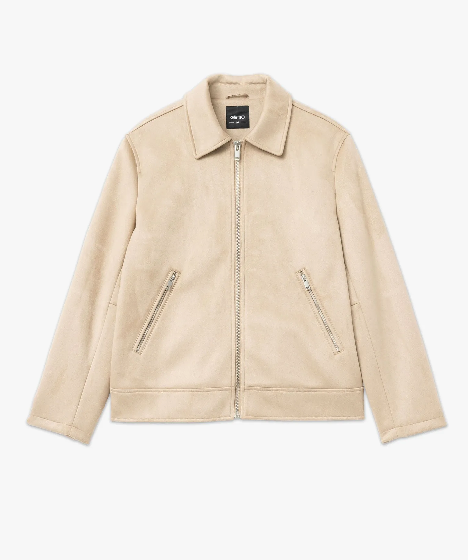 Blouson en suédine fermeture zippée homme beige