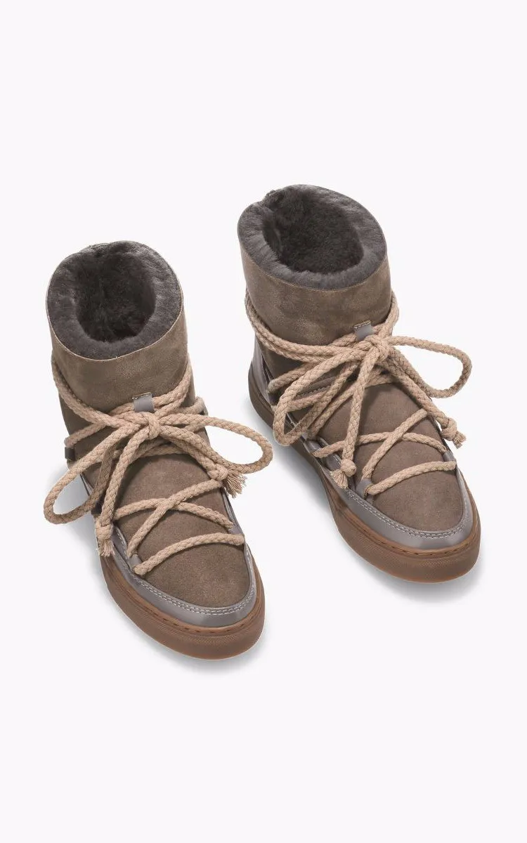 Boots nubuck taupe Inuikii - La Canadienne - Chaussures Peau Lainée Taupe