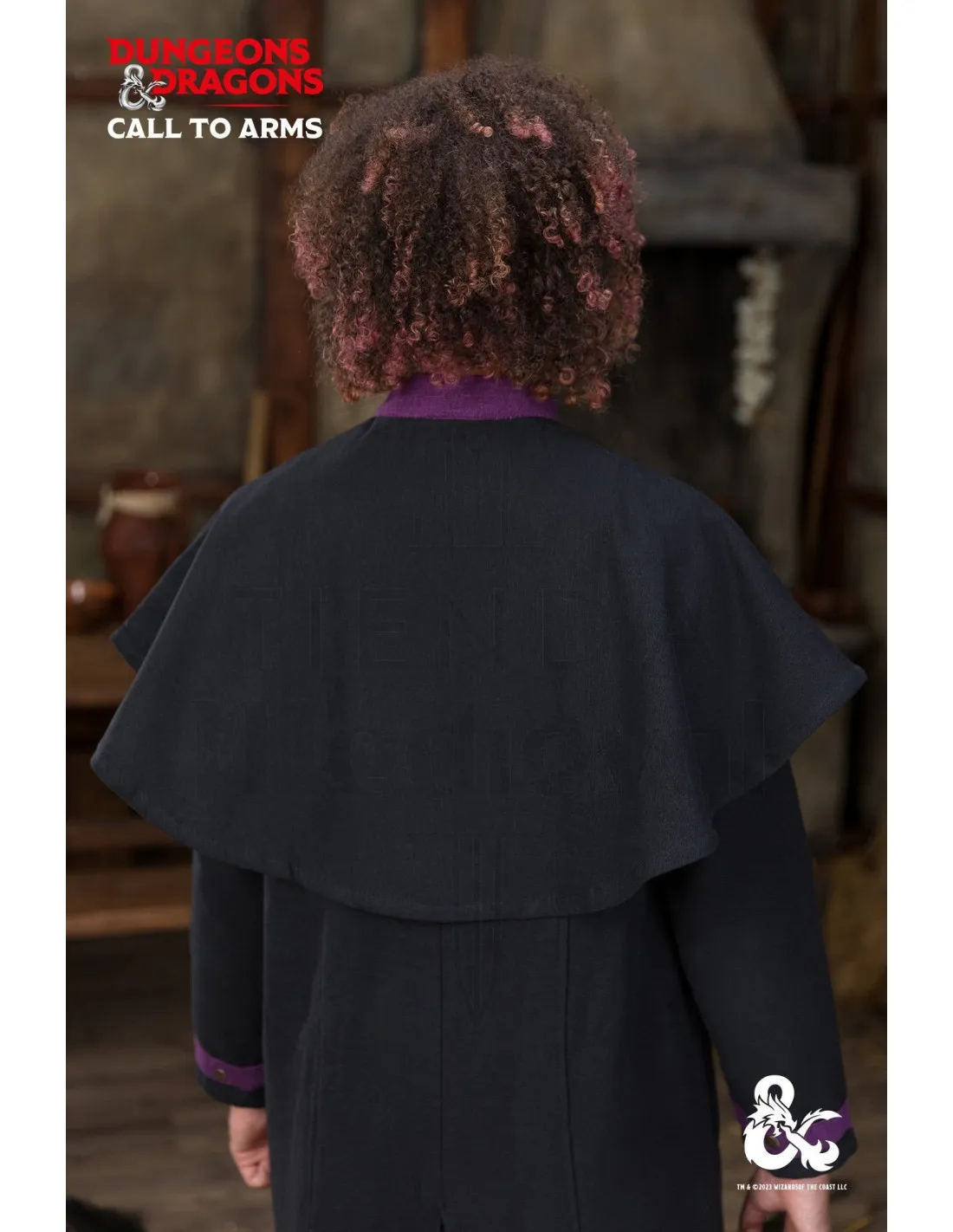 Cape courte de sorcière Donjons et Dragons, noir-violet ⚔️ Boutique Épées