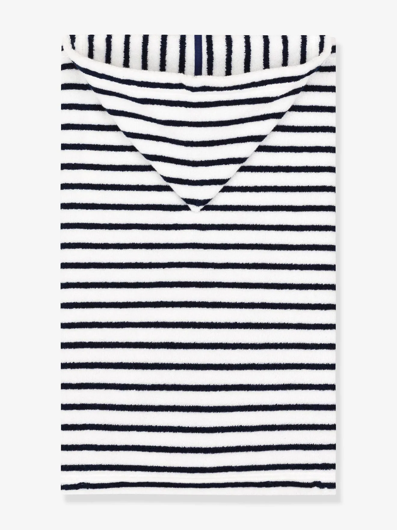 Cape de bain en éponge Rayures PETIT BATEAU blanc imprimé - Petit Bateau