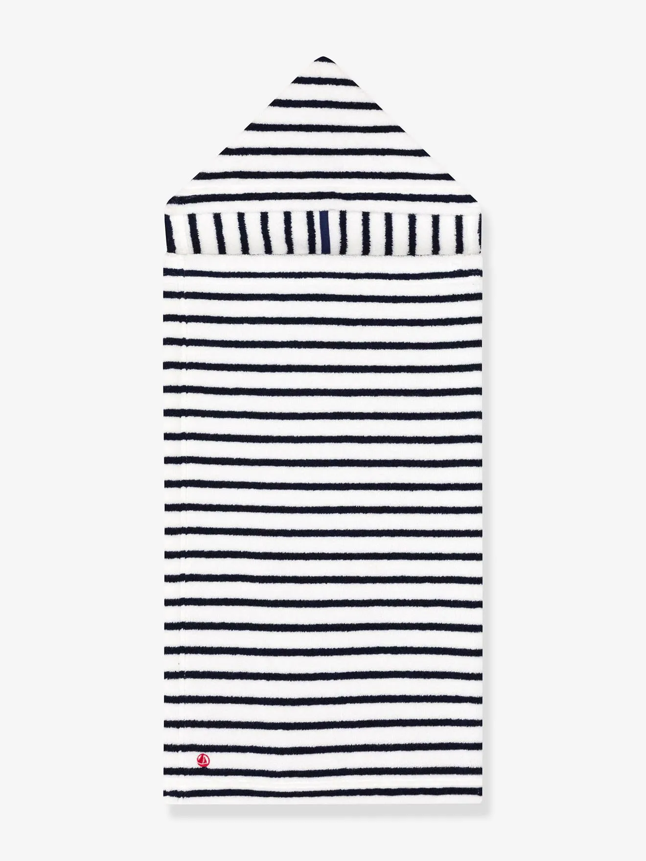 Cape de bain en éponge Rayures PETIT BATEAU blanc imprimé - Petit Bateau