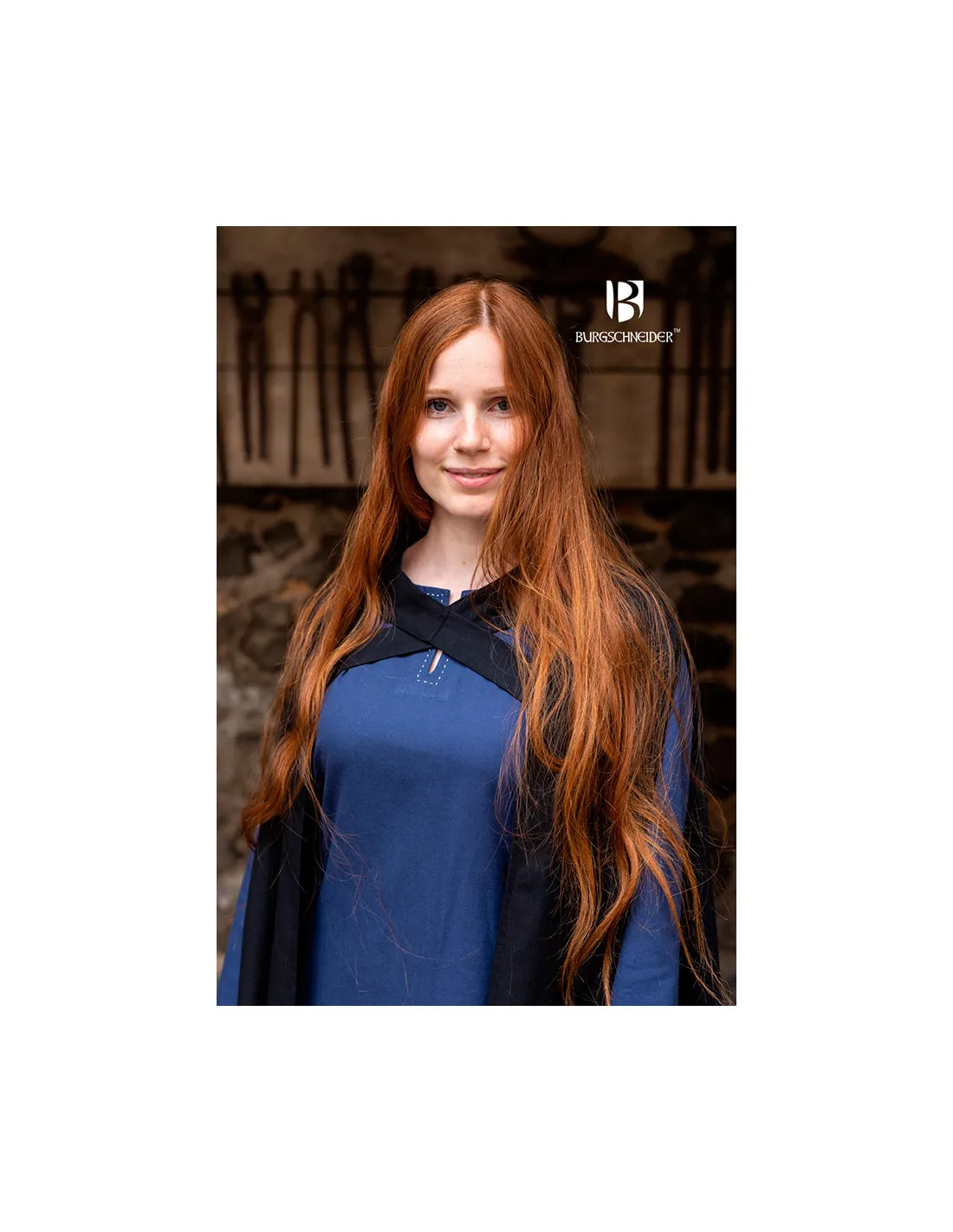 Cape médiévale pour femme Morpheus en coton, noir ⚔️ Boutique Épées