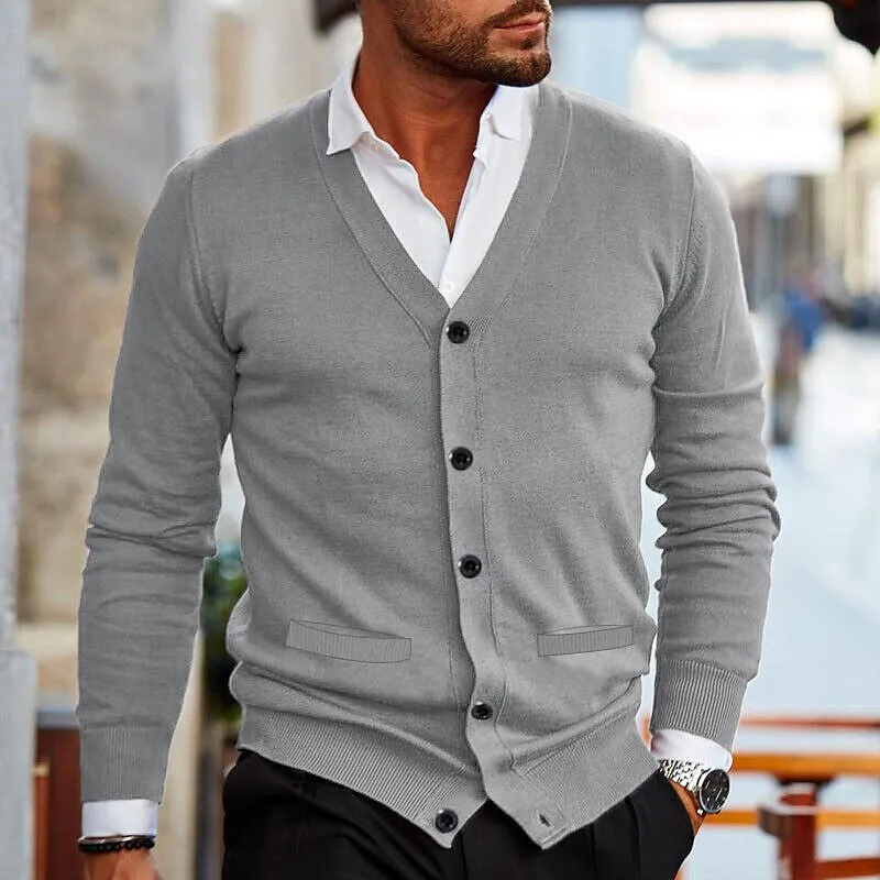 Cardigan Boutonné Décontracté pour Hommes