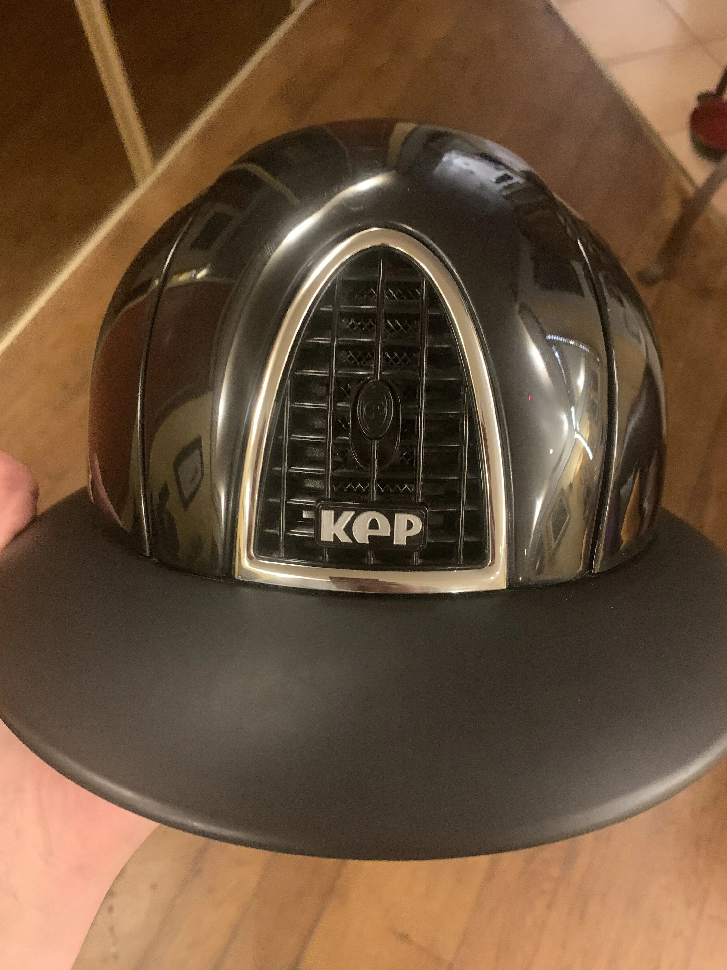 CASQUE CROMO SHINE NOIR VISIERE POLO | KEP