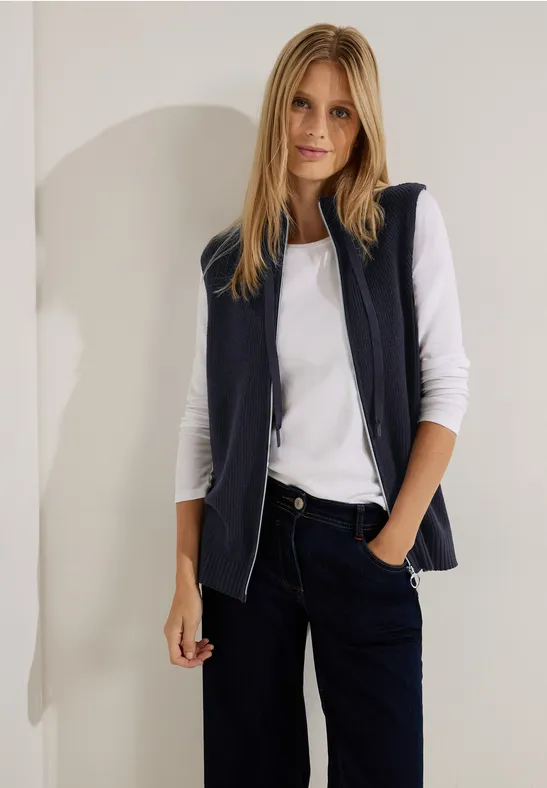 CECIL Gilet en tricot zippé cosy 