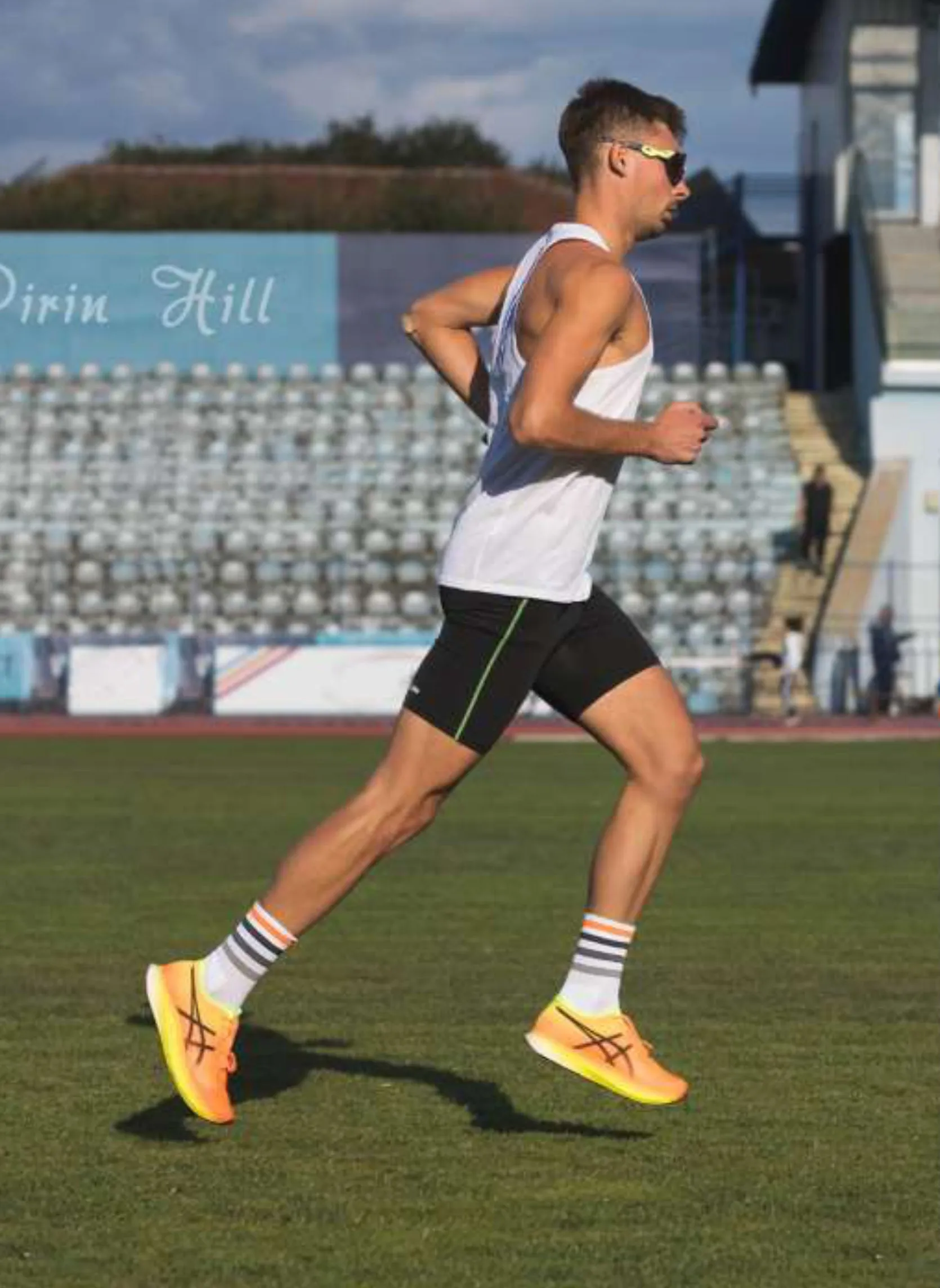 Chaussettes Running Microlon Blanc & Gris