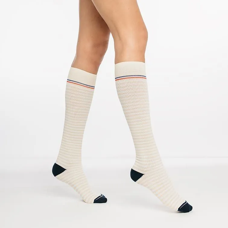 Chaussettes de contention Styles Motifs Marinière (Femme) Classe 2