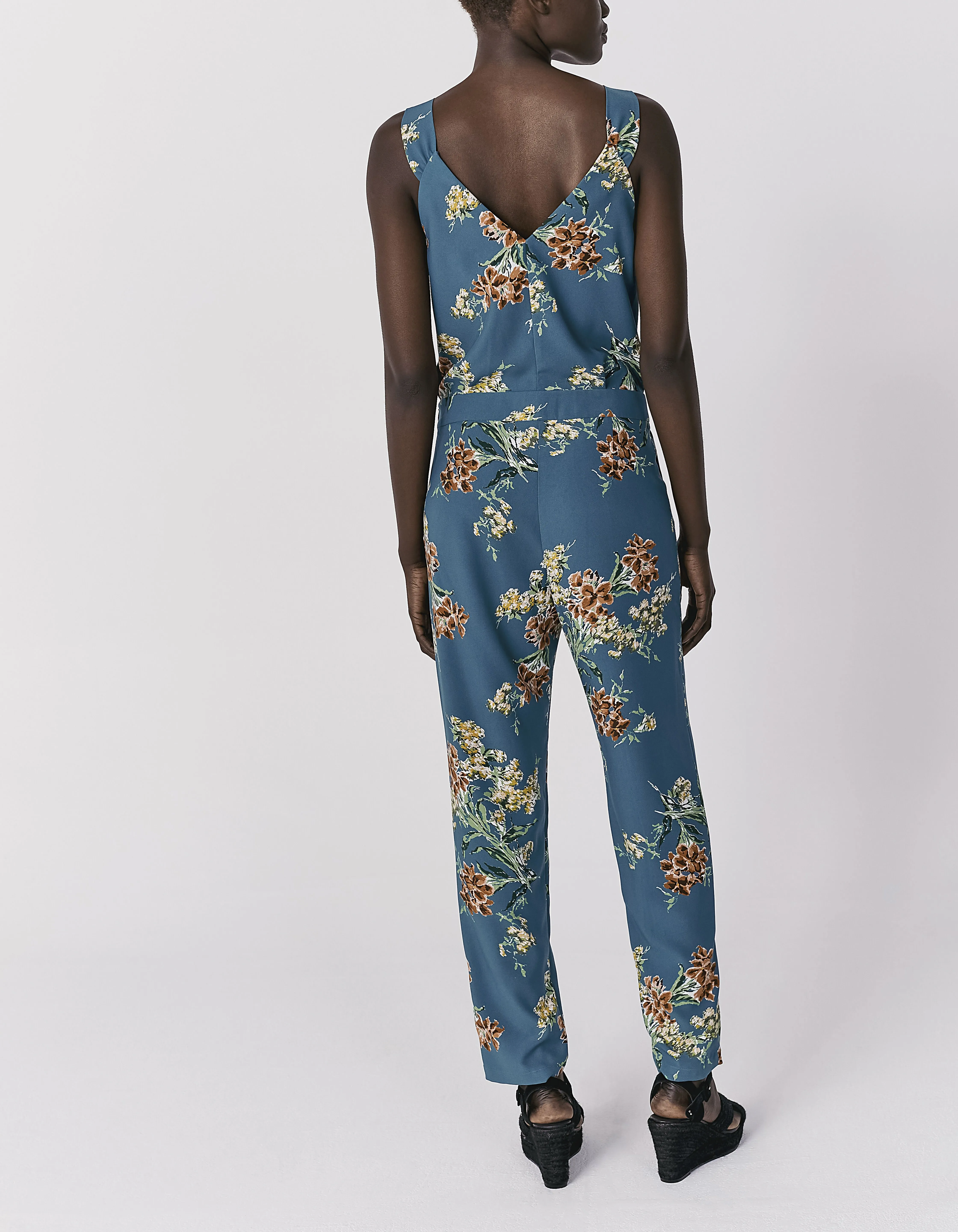 Combinaison longue imprimé bouquet de fleurs femme