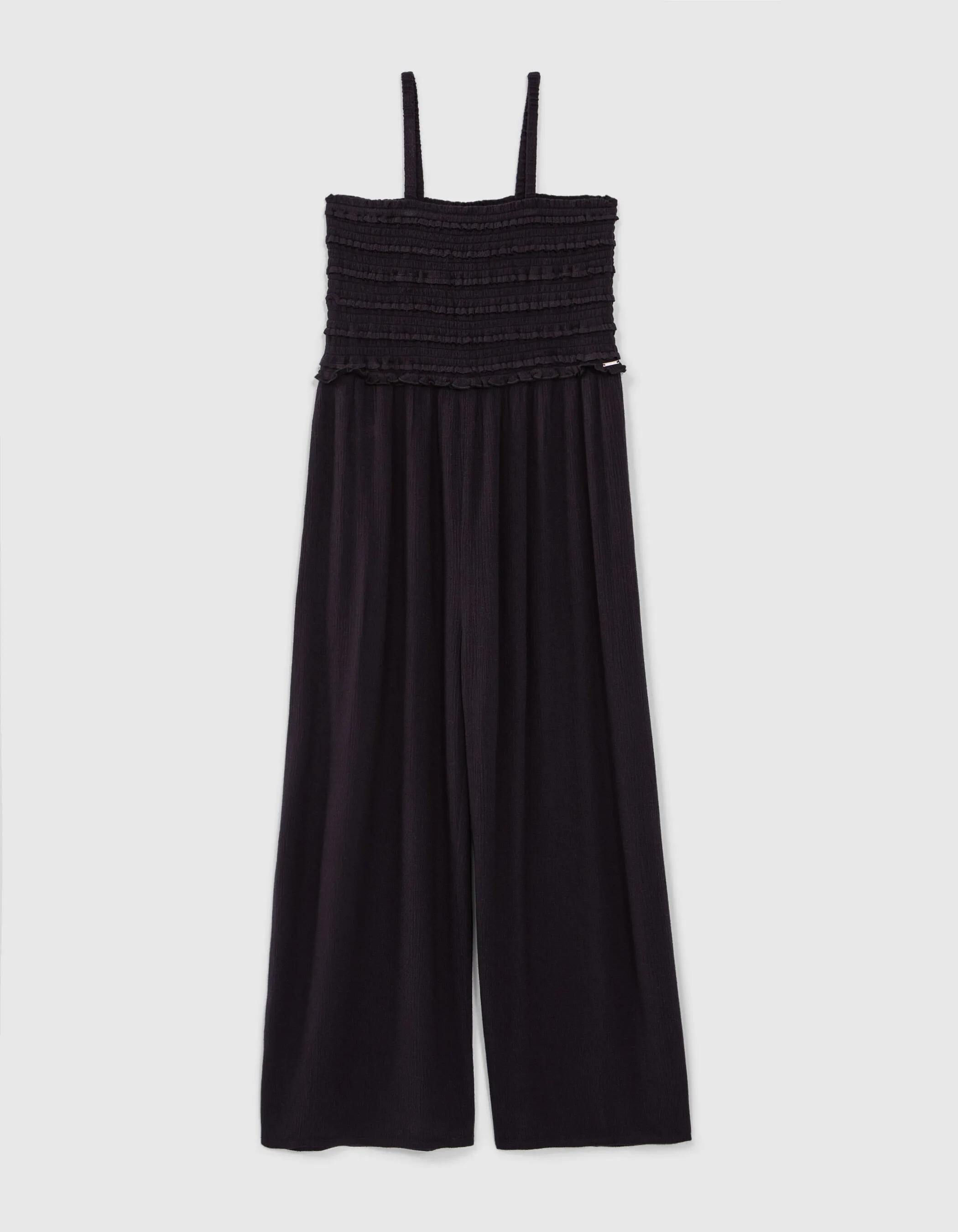 Combinaison noire LENZING™ ECOVERO™ haut smocké fille