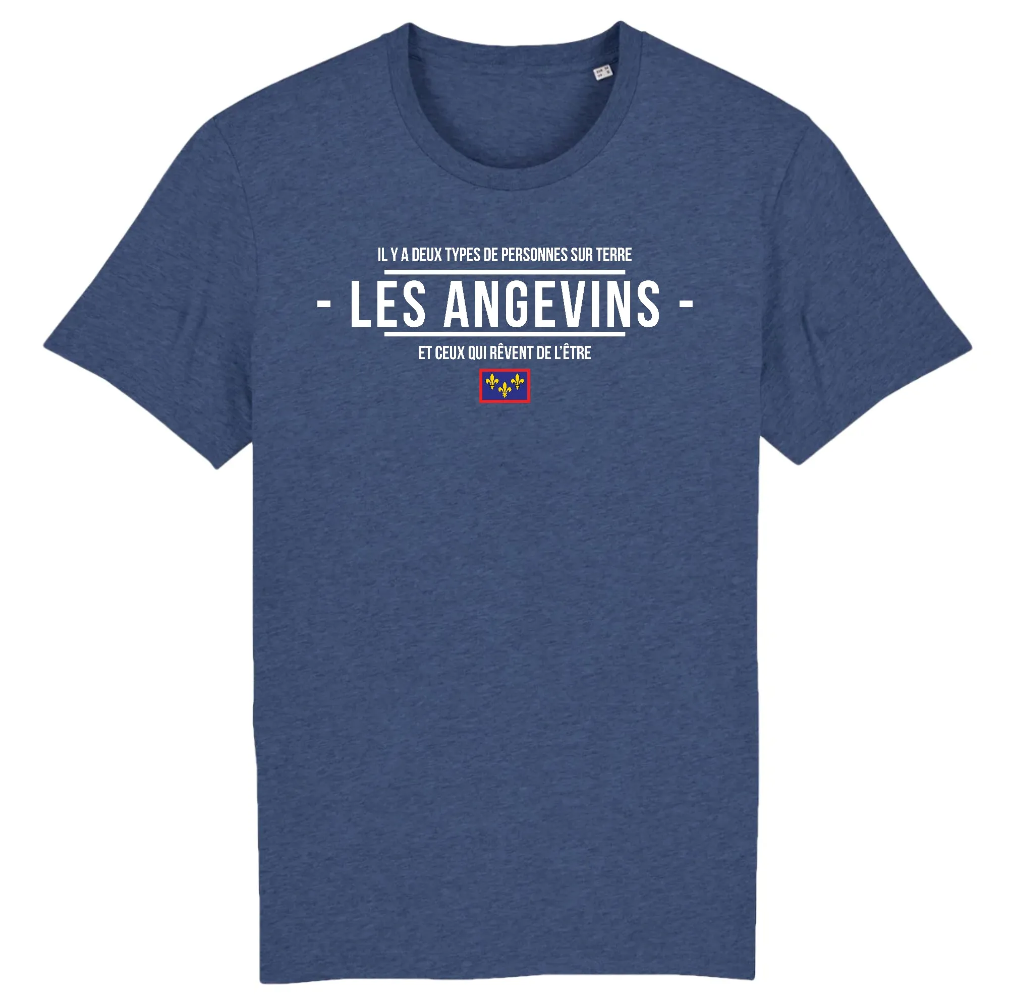 Deux types Les Angevins - Anjou - T-shirt cadeau humour coton bio imprimé FR