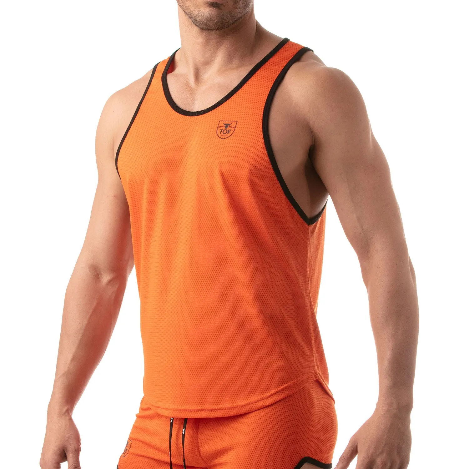 Débardeur léger Mesh - orange - TOF Paris : vente débardeurs homme ...