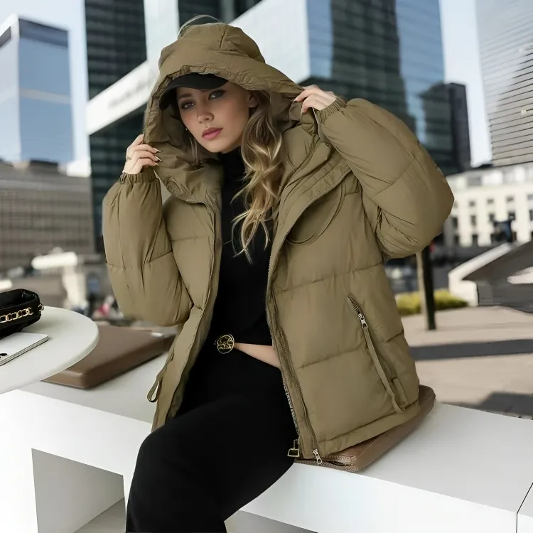 Femme - Veste à Capuche - Doublure Épaisse et Confortable - Veste Chau