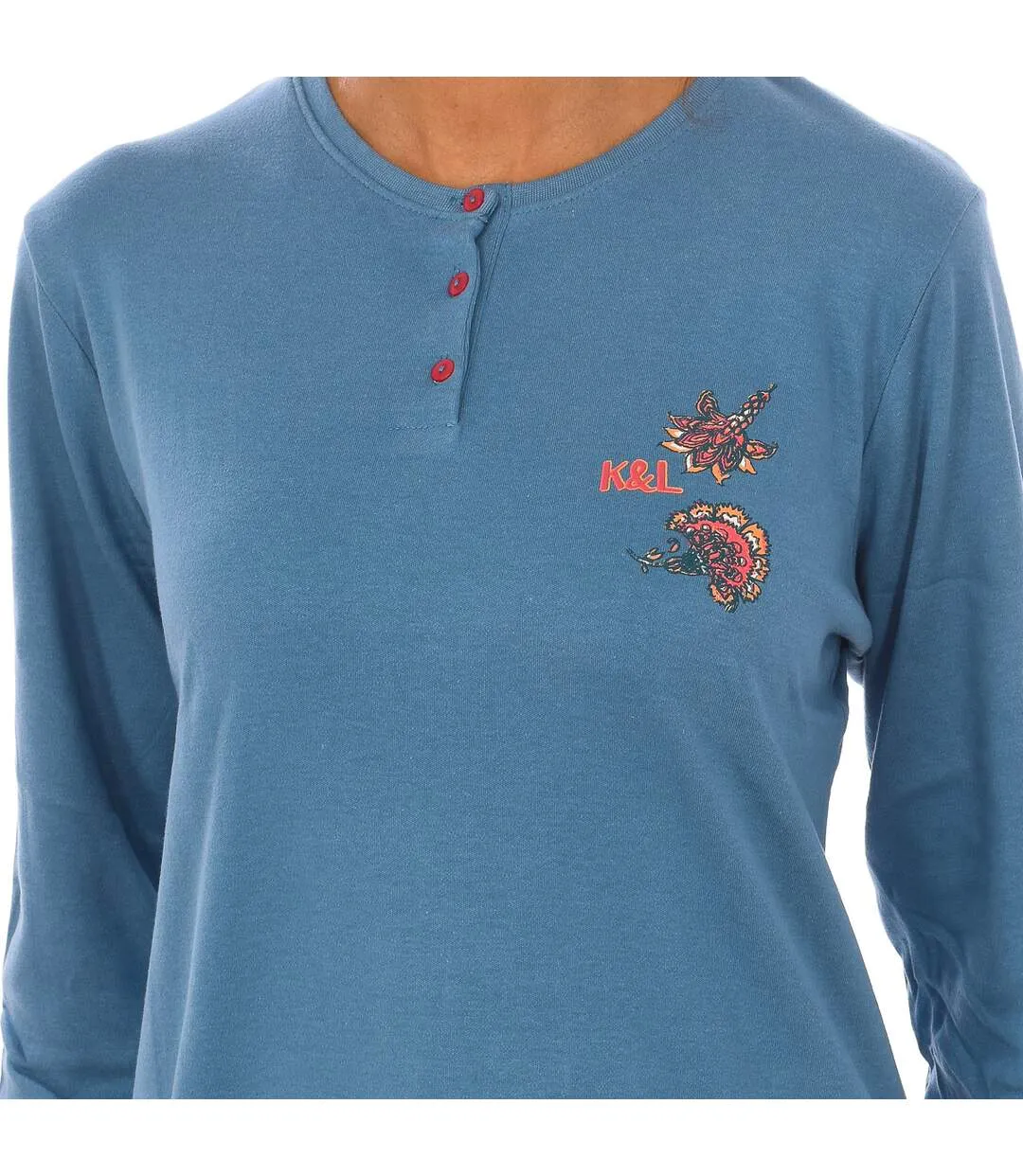 FLOWER winter pajamas round neck KL45186 woman