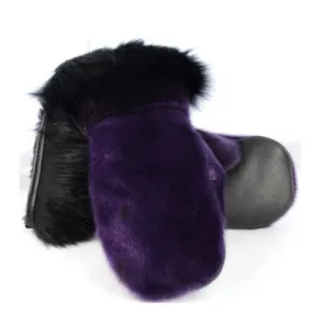 Fourrures Grenier | Mitaine en loup marin violet de luxe