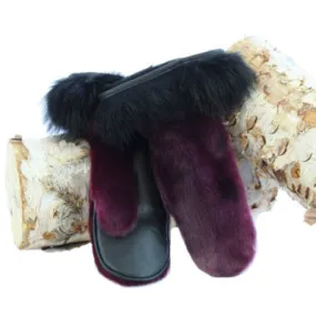 Fourrures Grenier | Mitaine loup marin fuchsia de luxe