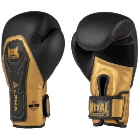 Gants d'entrainement Metal Boxe Alpha - Noir/Or (MBGAN111N)