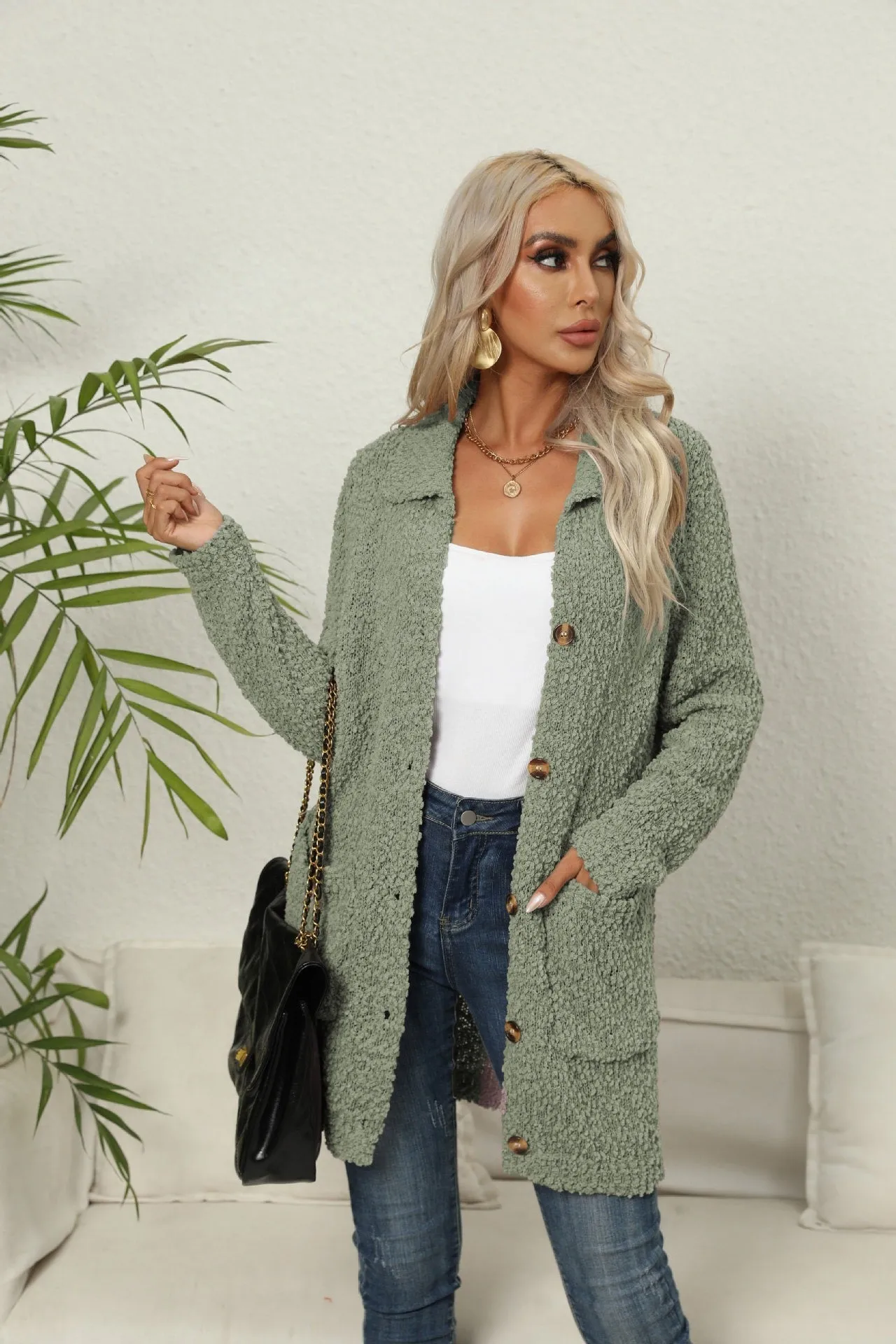 Grier - Manteau élégant à revers avec poches
