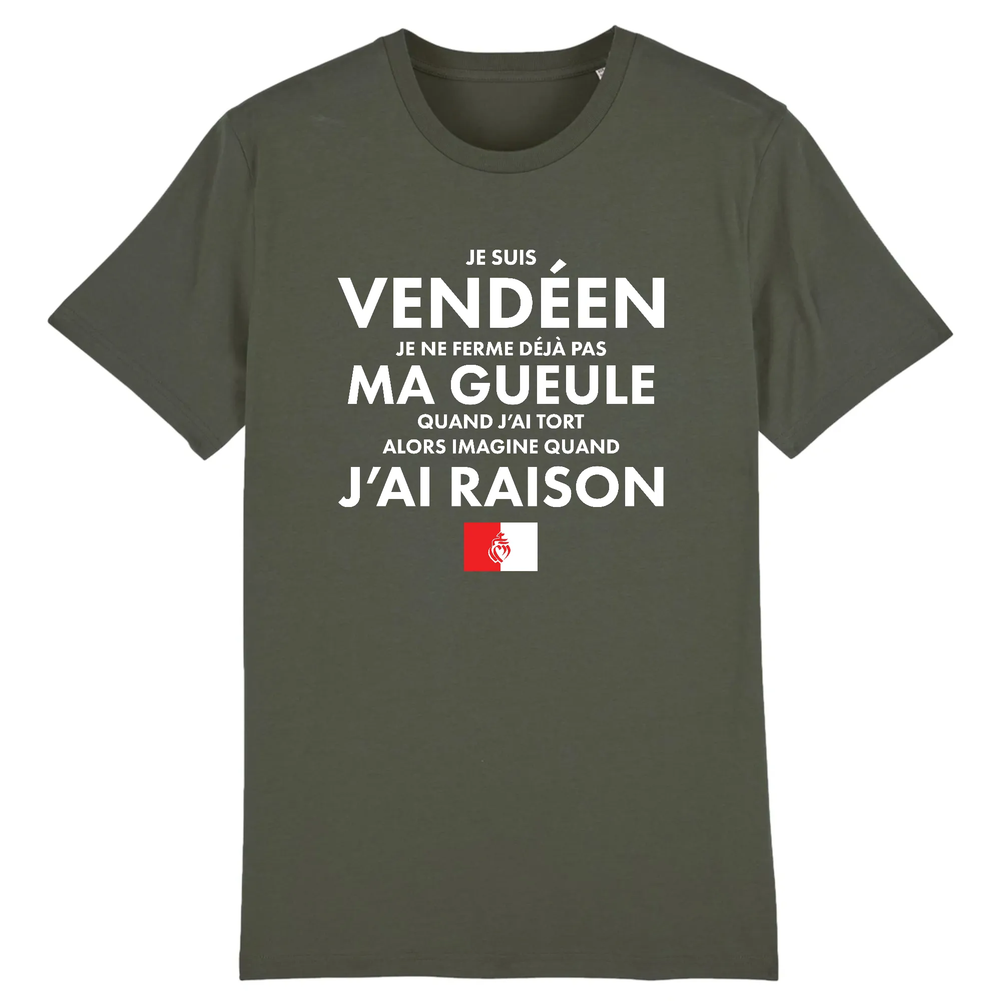 Je suis Vendéen je ne ferme pas ma gueule - T-shirt standard coton bio - imprimé FR