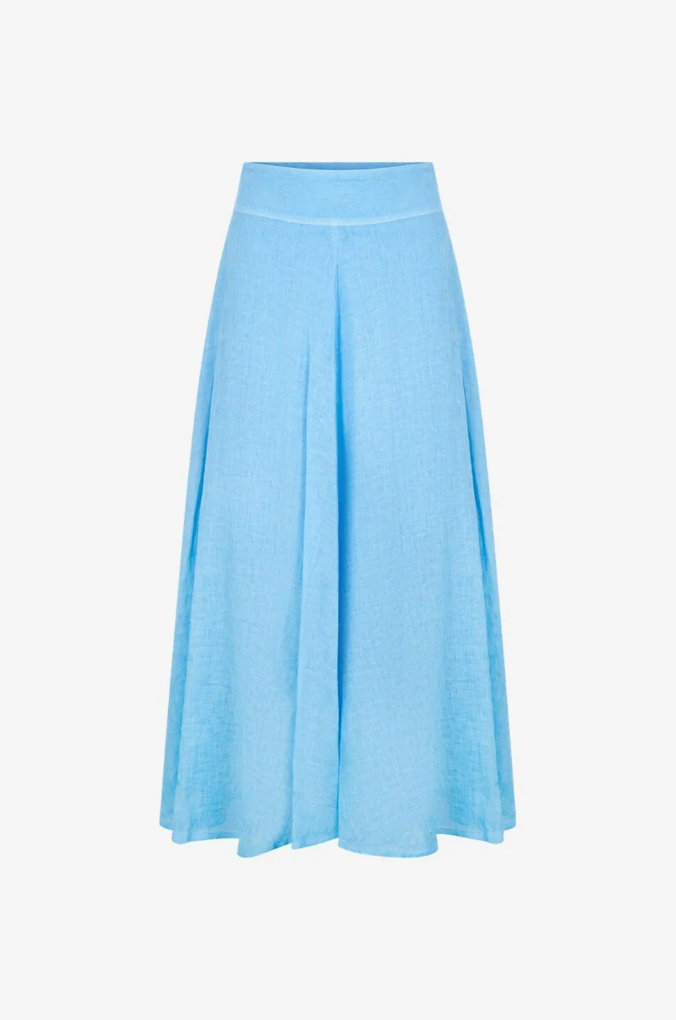 Jupe maxi évasée à taille haute en lin