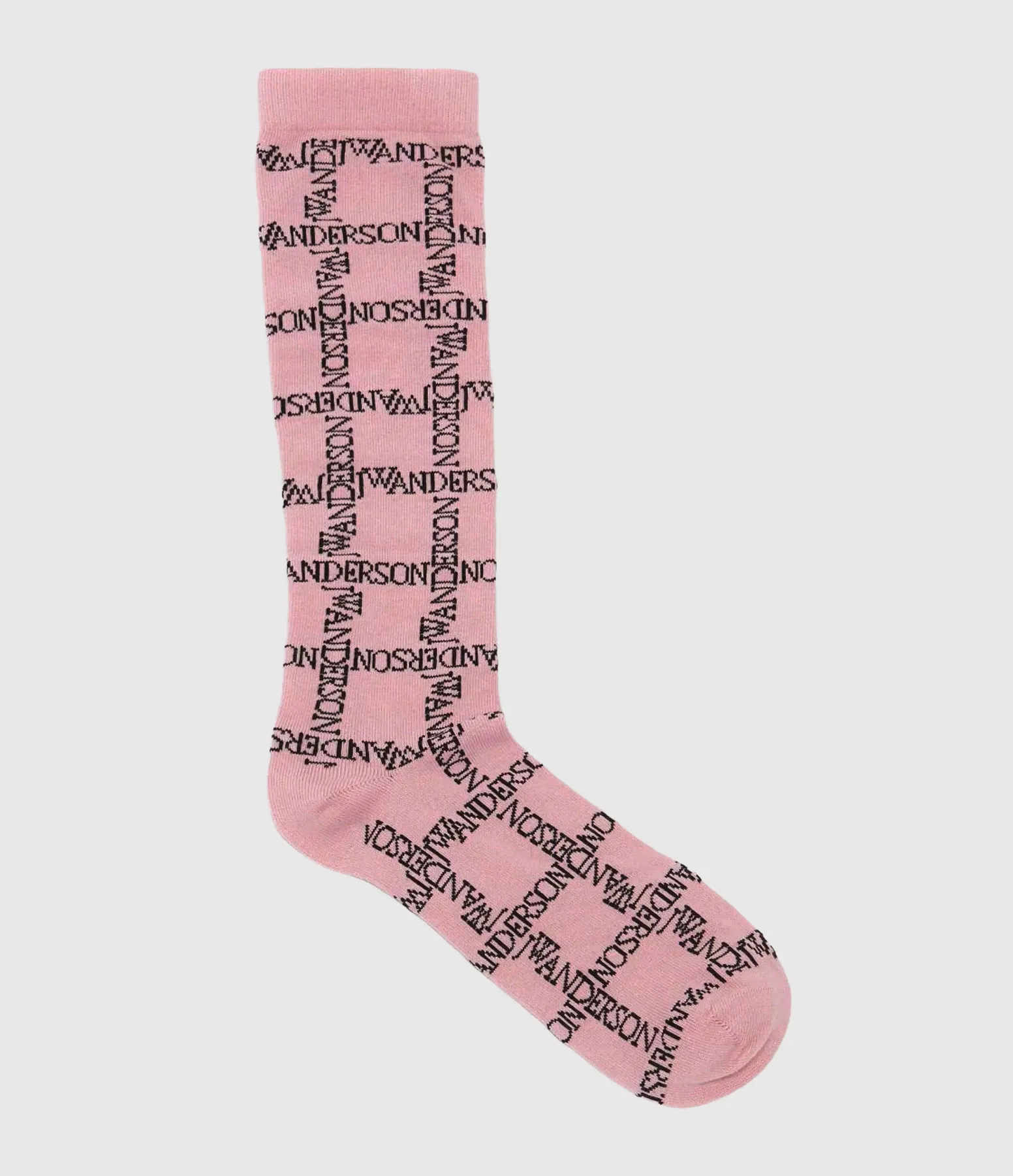 JW ANDERSON Partager  Chaussettes Logo Grid Long Pink Black  