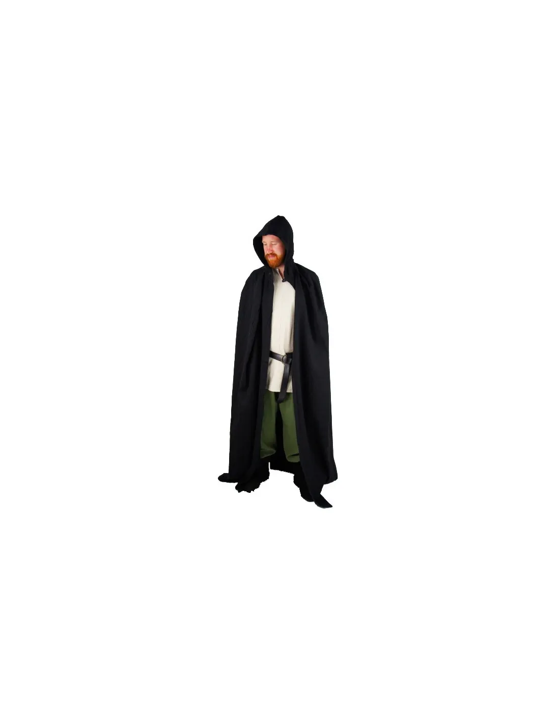 Longue cape médiévale noire ⚔️ Boutique Épées