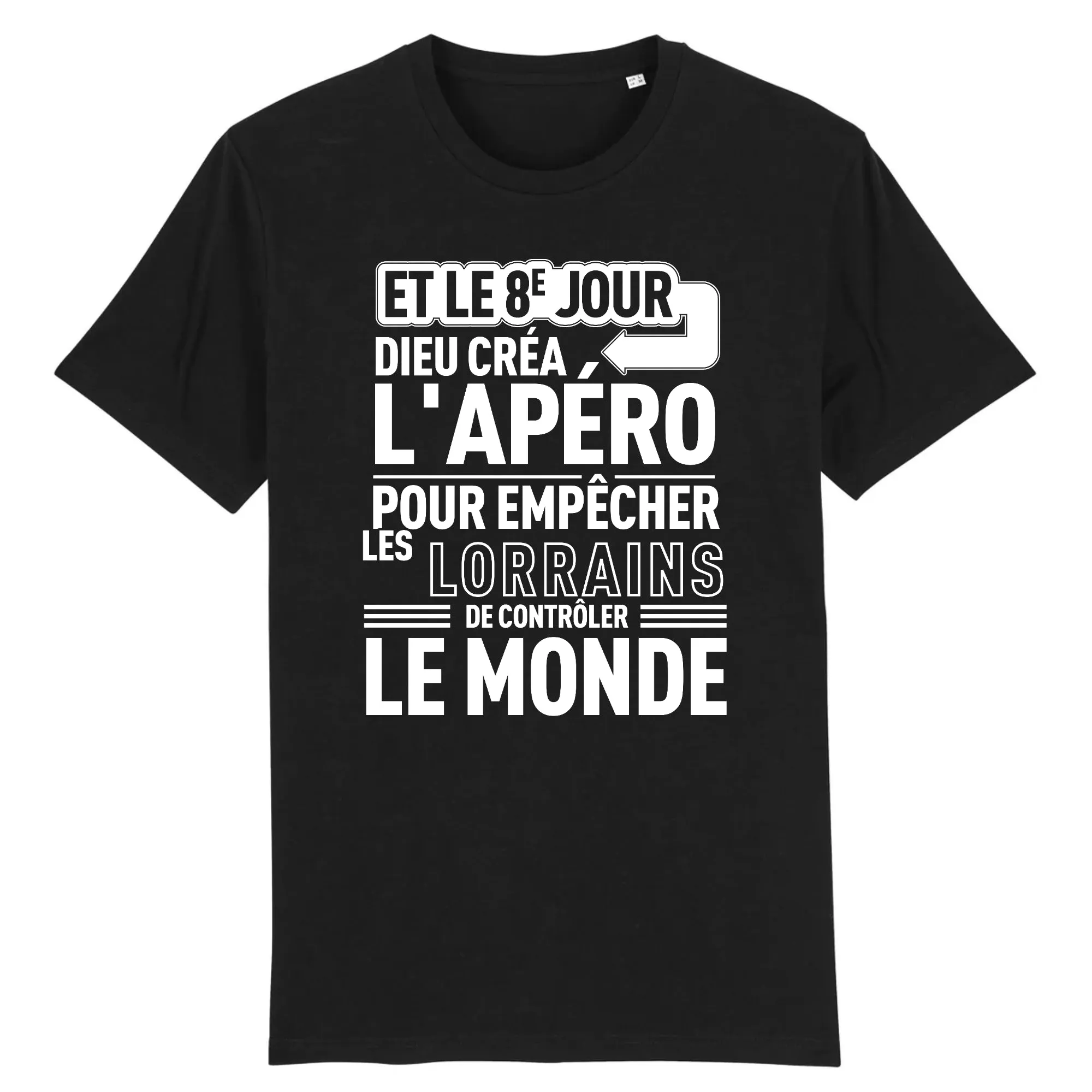 Lorrain 8e jour Apéro - T-shirt humour coton bio - imprimé FR