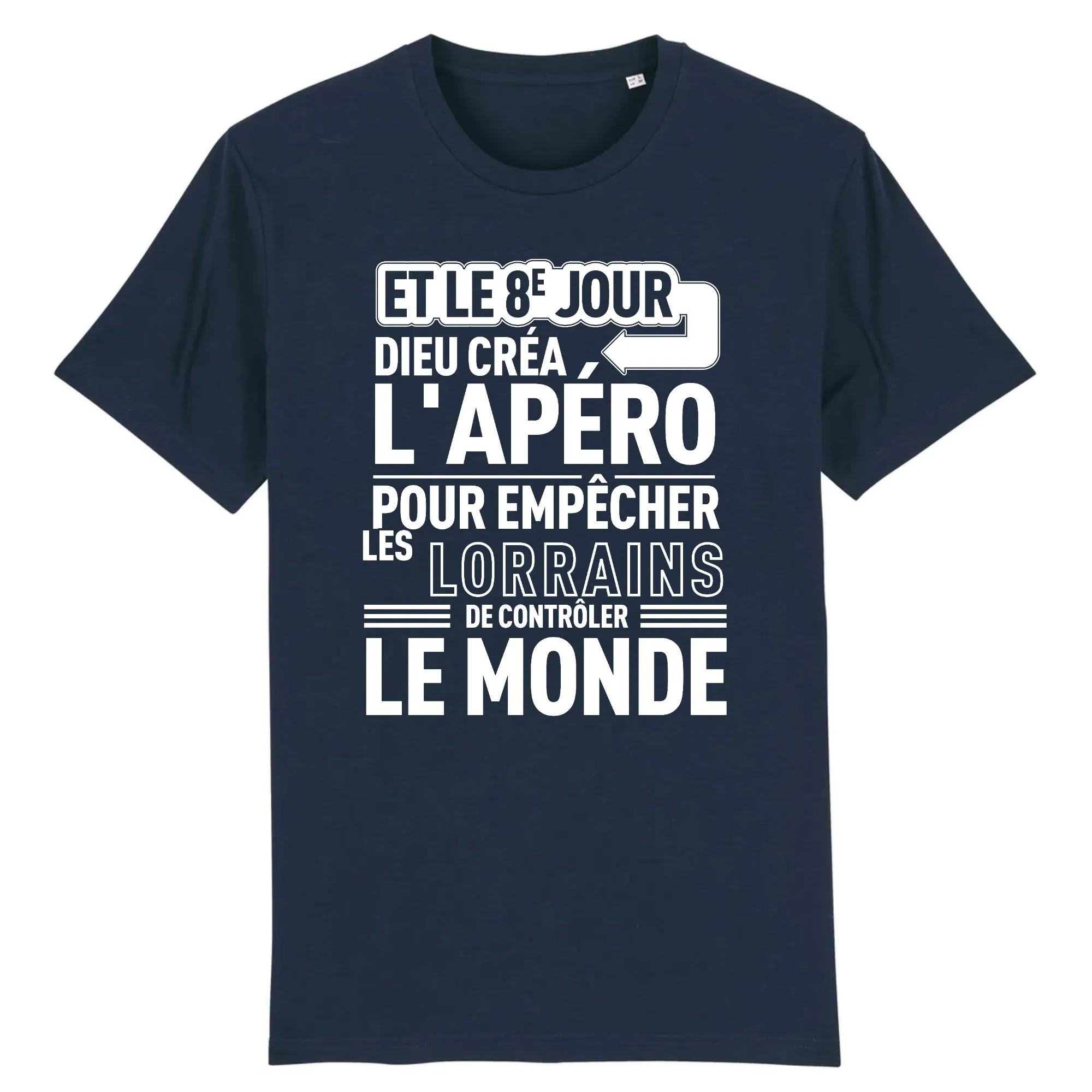 Lorrain 8e jour Apéro - T-shirt humour coton bio - imprimé FR