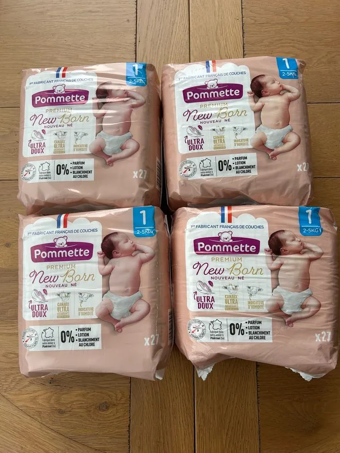 Lot 4 paquets couches Taille 1 Pommette - Pommette | Beebs