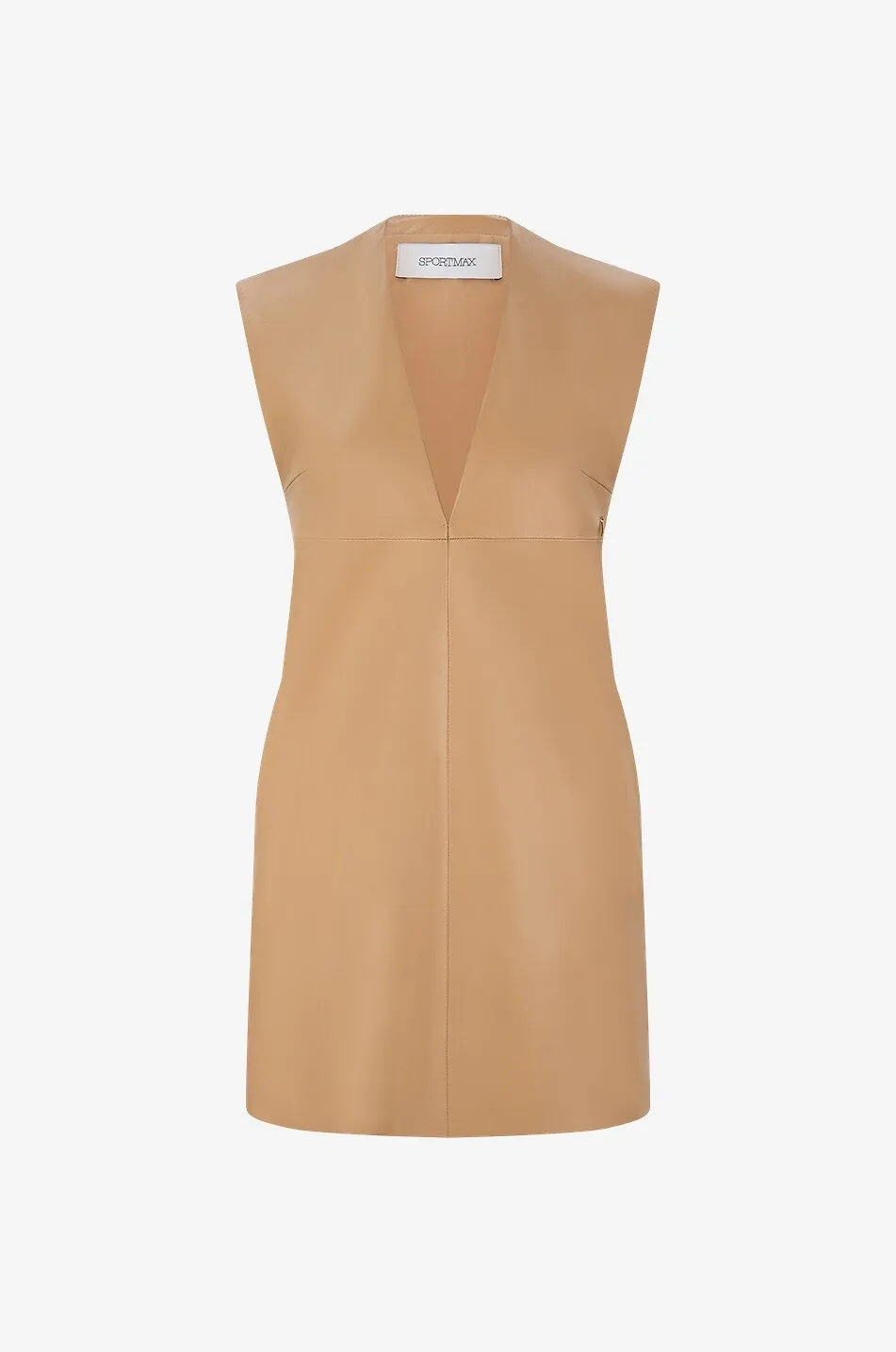 Mini robe sans manches en cuir Cabina