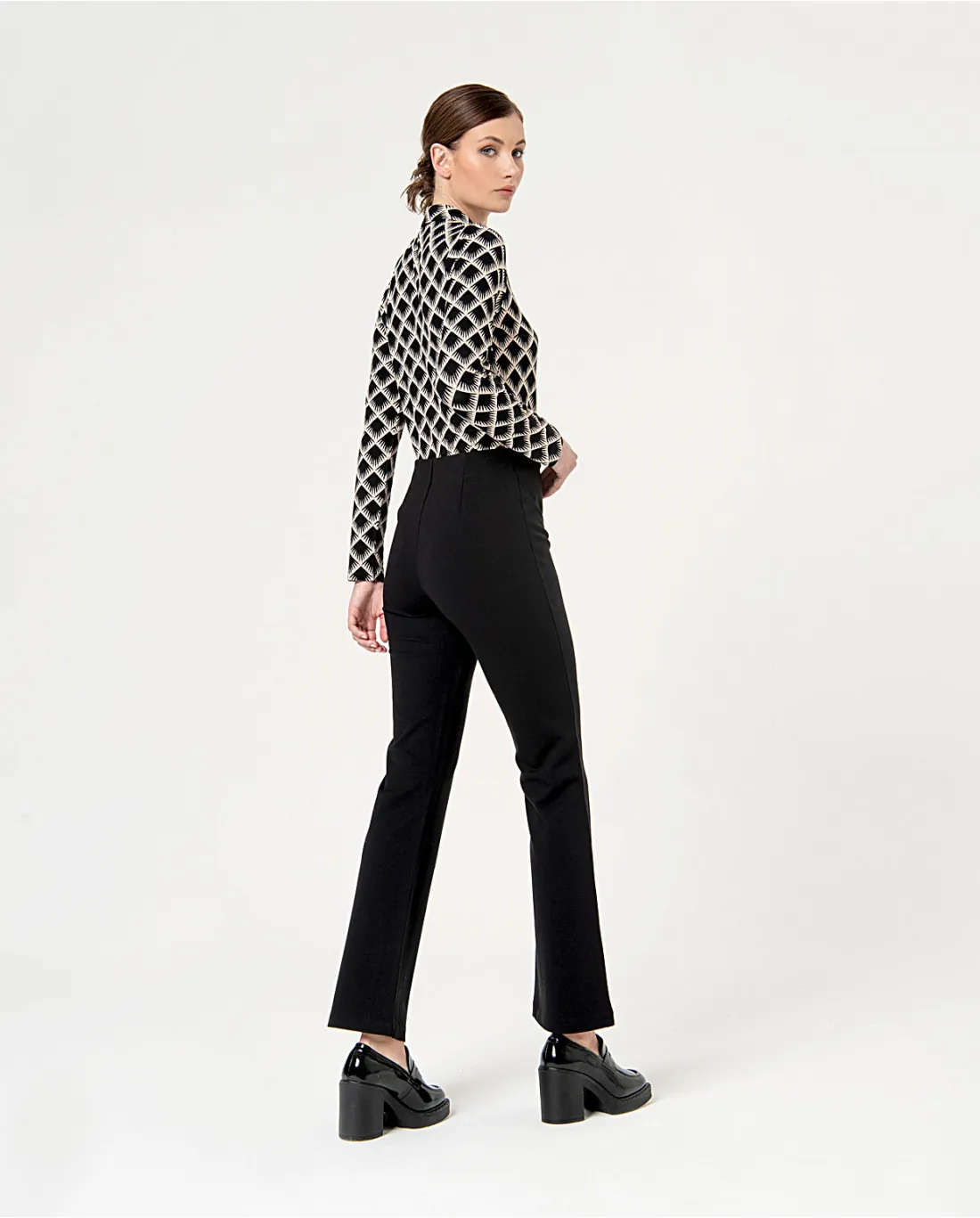 Pantalon flare extensible Noir