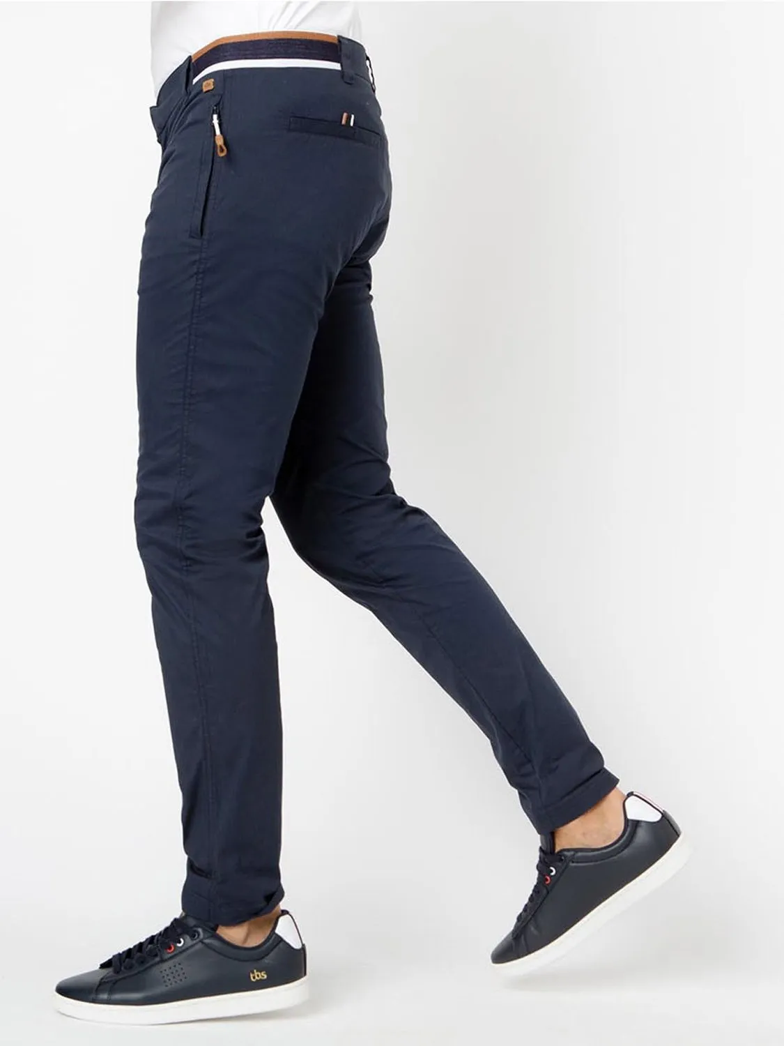 Pantalon Homme Léger Ceinture Elastiquée Marine tbs