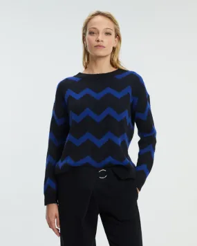 Pull chevron Bleu/noir - Paz Torras