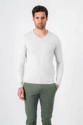 Pull col V PULSER 2 BLANC IVOIRE CHINE
