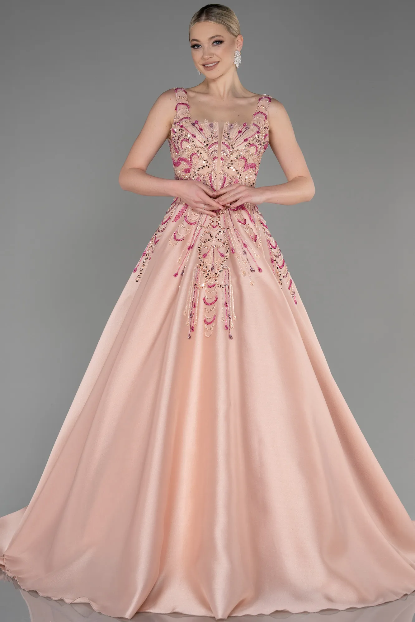 Robe de Fiançailles Design Personnalisé Longue Poudre ABU3746