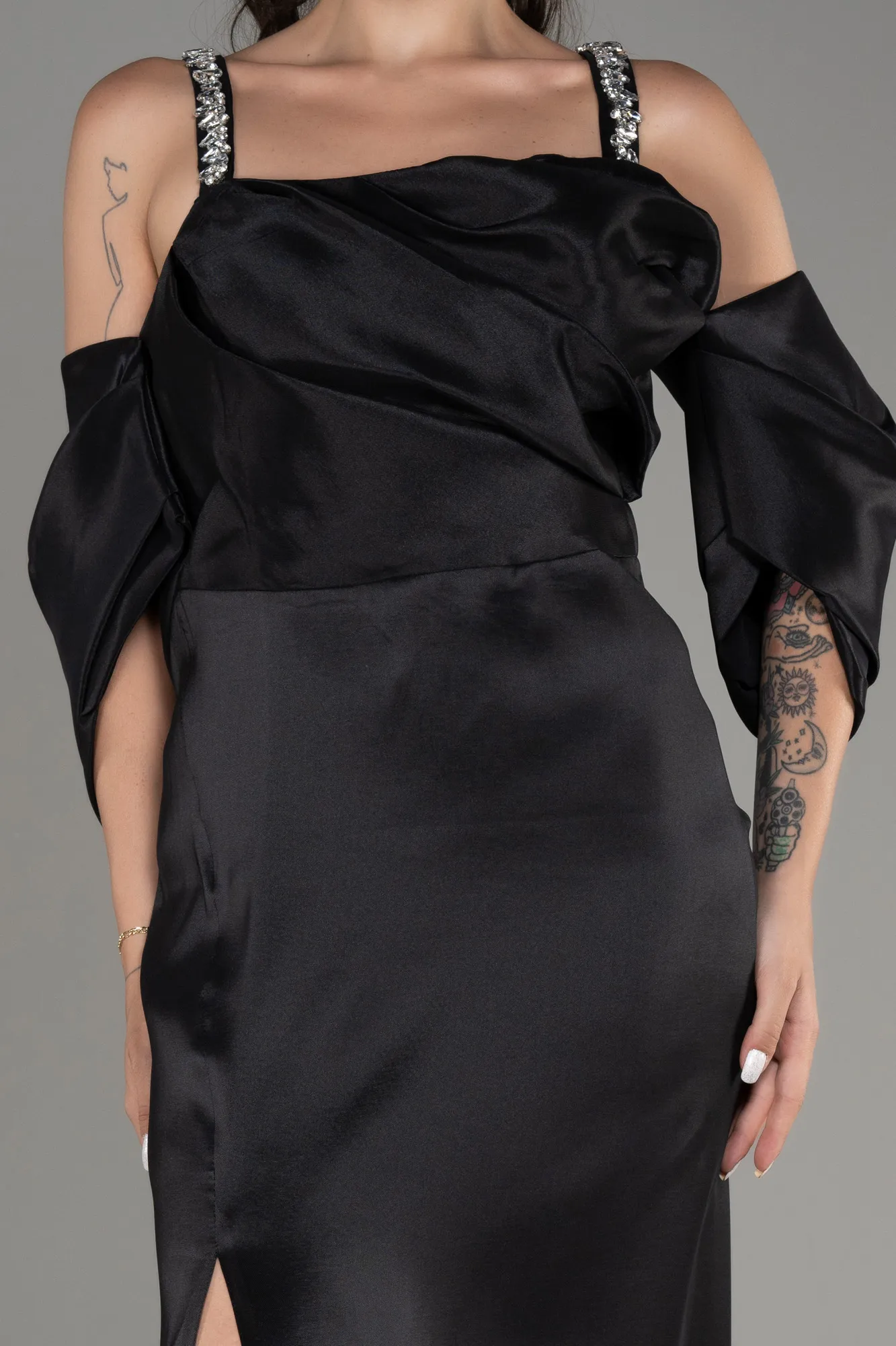 Robe De Fiançailles Grande Taille Longue Bleu Marine ABU3921