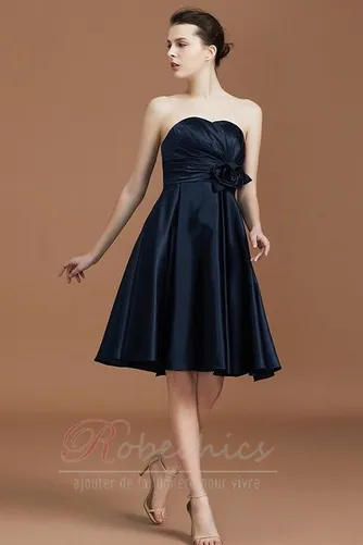 Robe Demoiselle d'Honneur Manquant Sans Manches Zip A-ligne Mi-longues