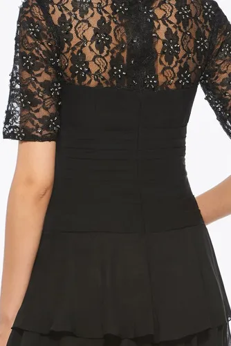 Robe Mère de Mariée Gradins Vintage Manquant A-ligne Mousseline de soie