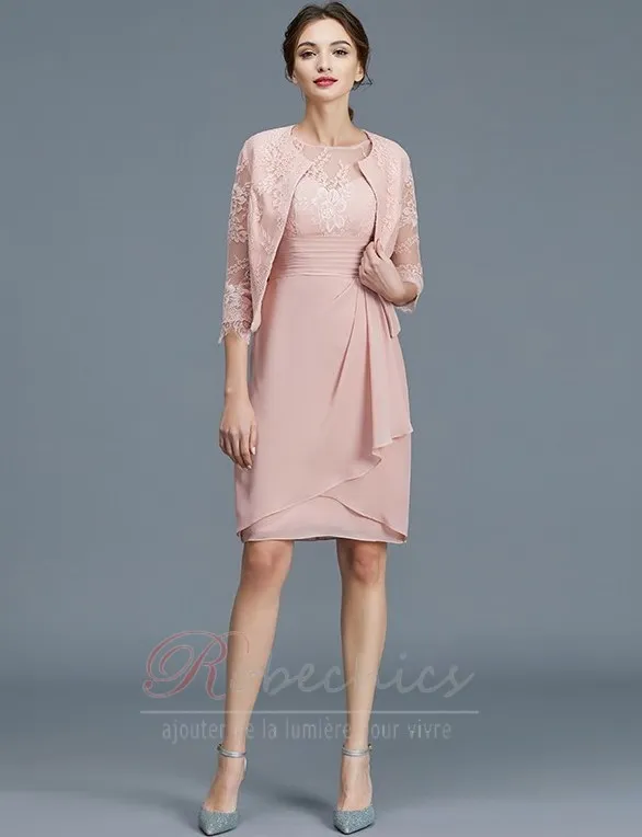 Robe Mère de Mariée Norme Zip Appliquer Mi-longues Luxueux A-ligne