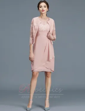 Robe Mère de Mariée Norme Zip Appliquer Mi-longues Luxueux A-ligne