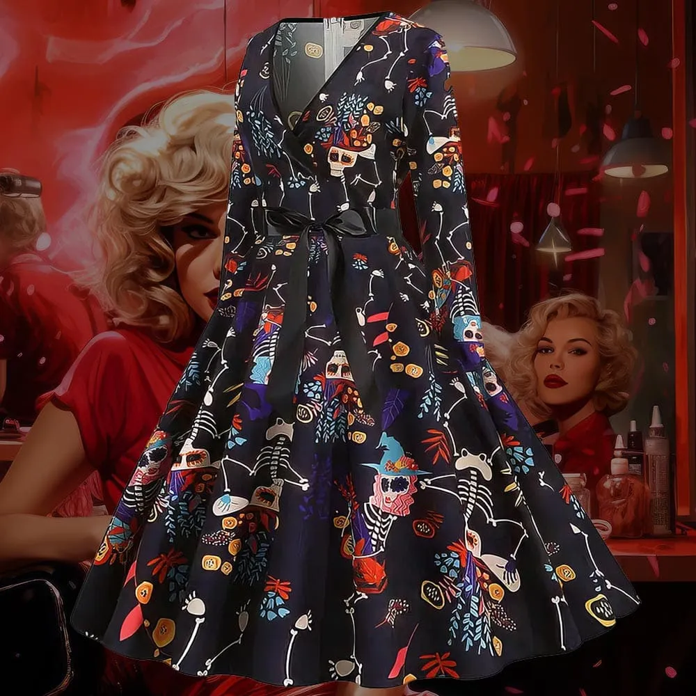 Robe Pin-Up Squelettes Halloween