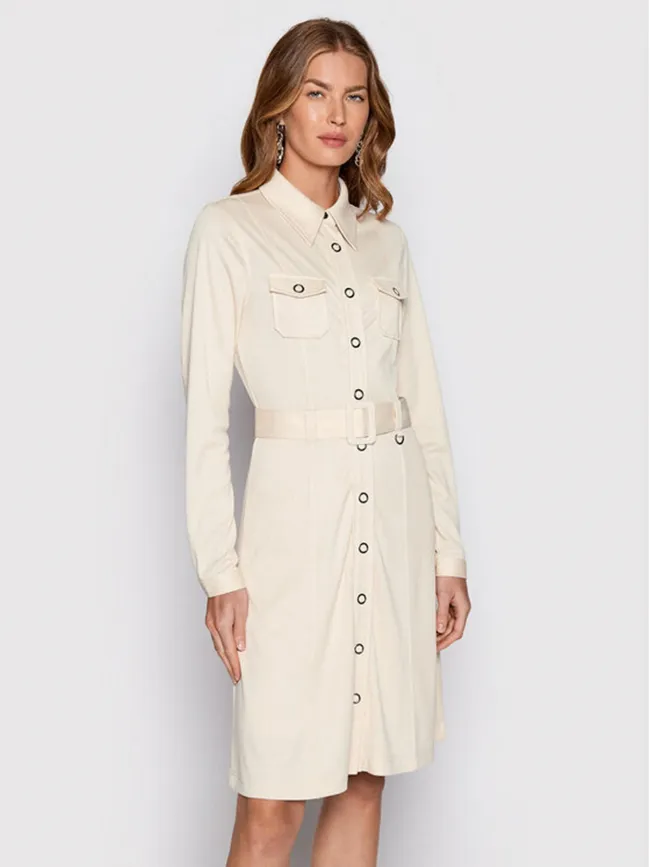 Robe à ceinture jeanne écru femme - Guess | wimod