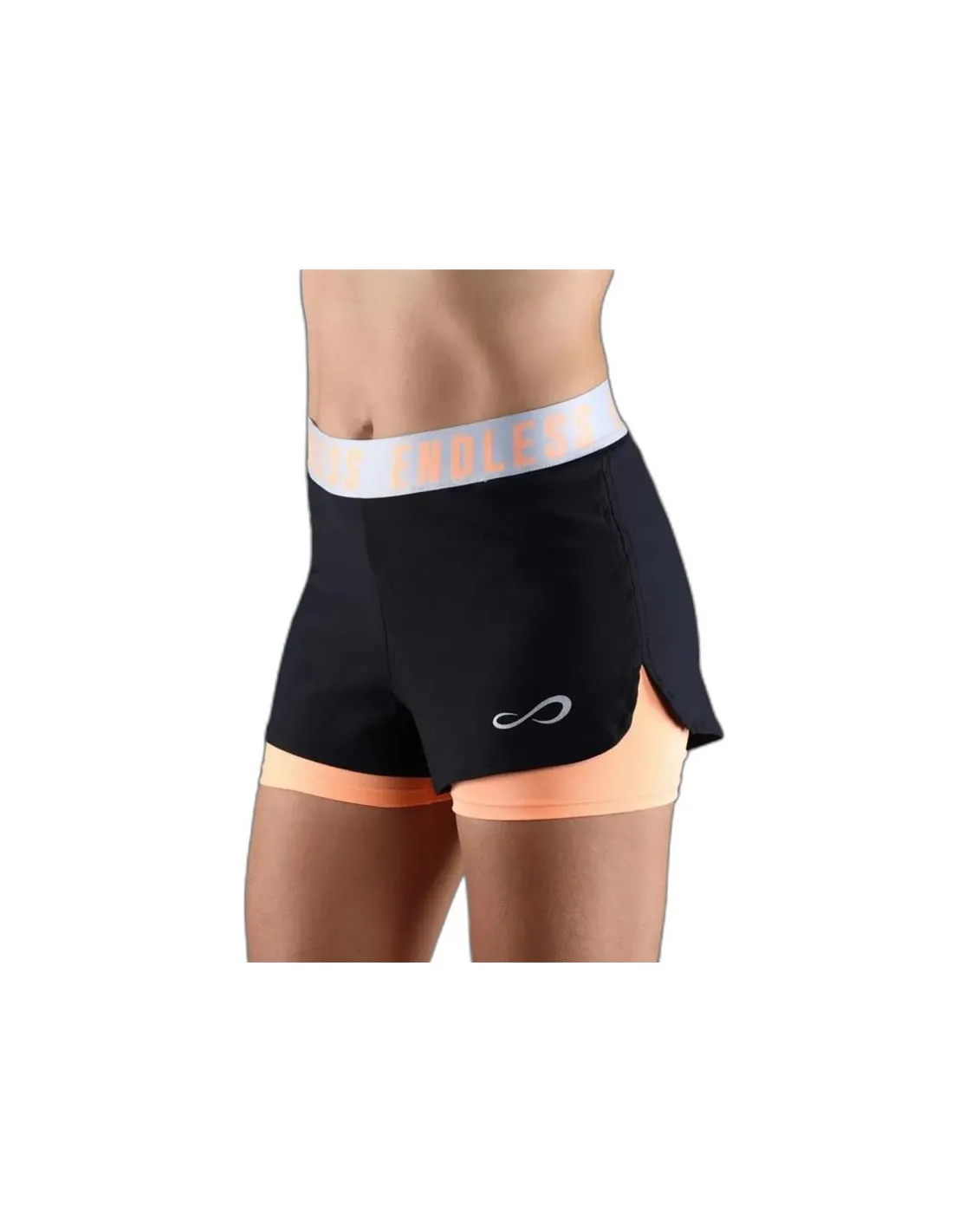 Short Padel Endless Tech Iconic Femmes Noir-Saumon