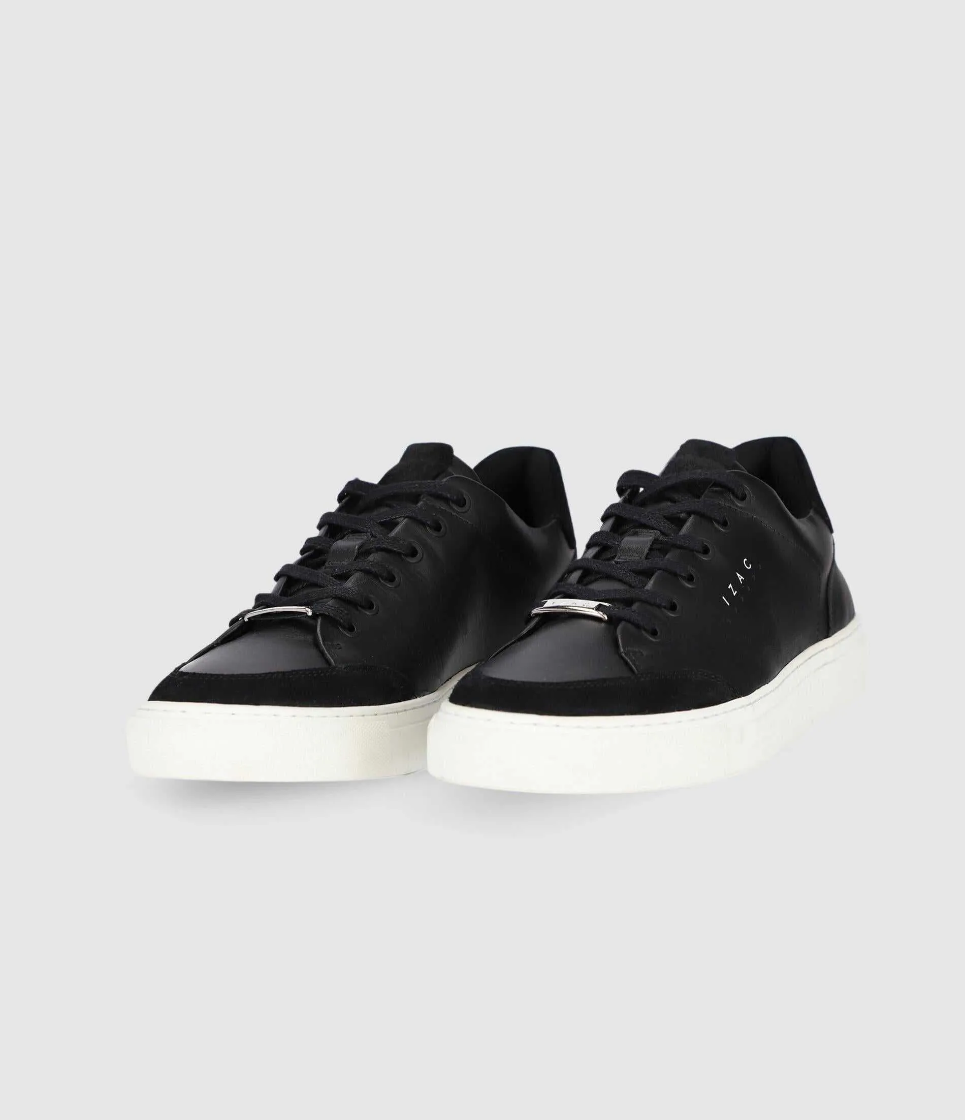 Sneakers cuir bi matière noir OSAKA