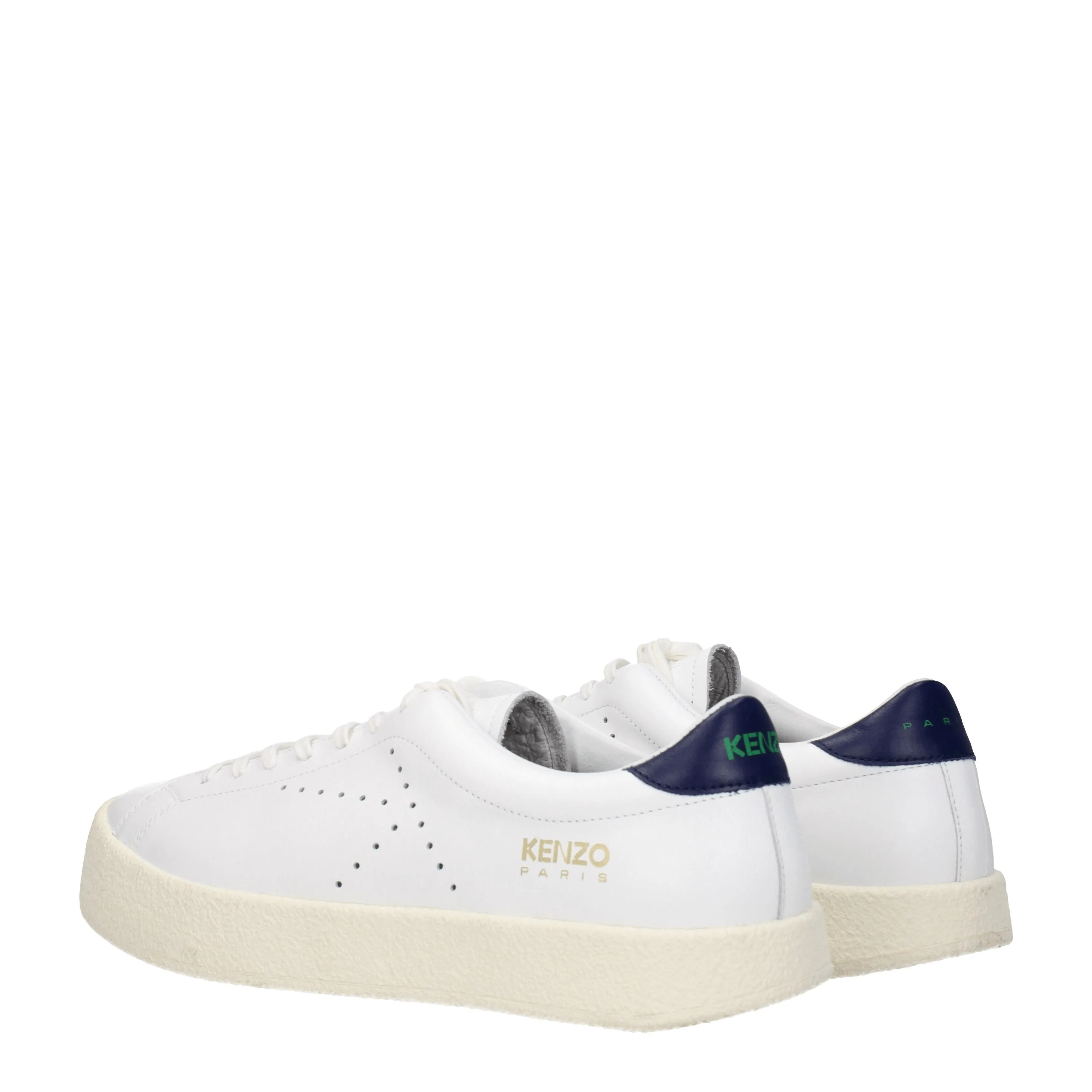 Sneakers Kenzo Hommes en cuir blanc / bleu