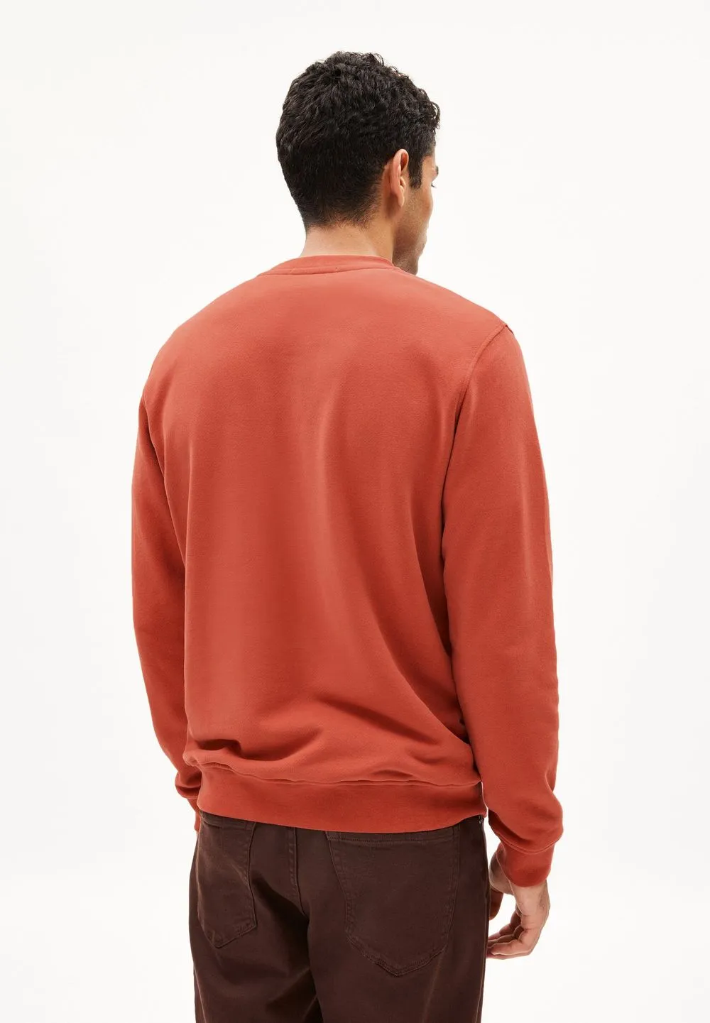 Sweat en coton bio et recyclé | orange "baaro comfort dark amber" homme