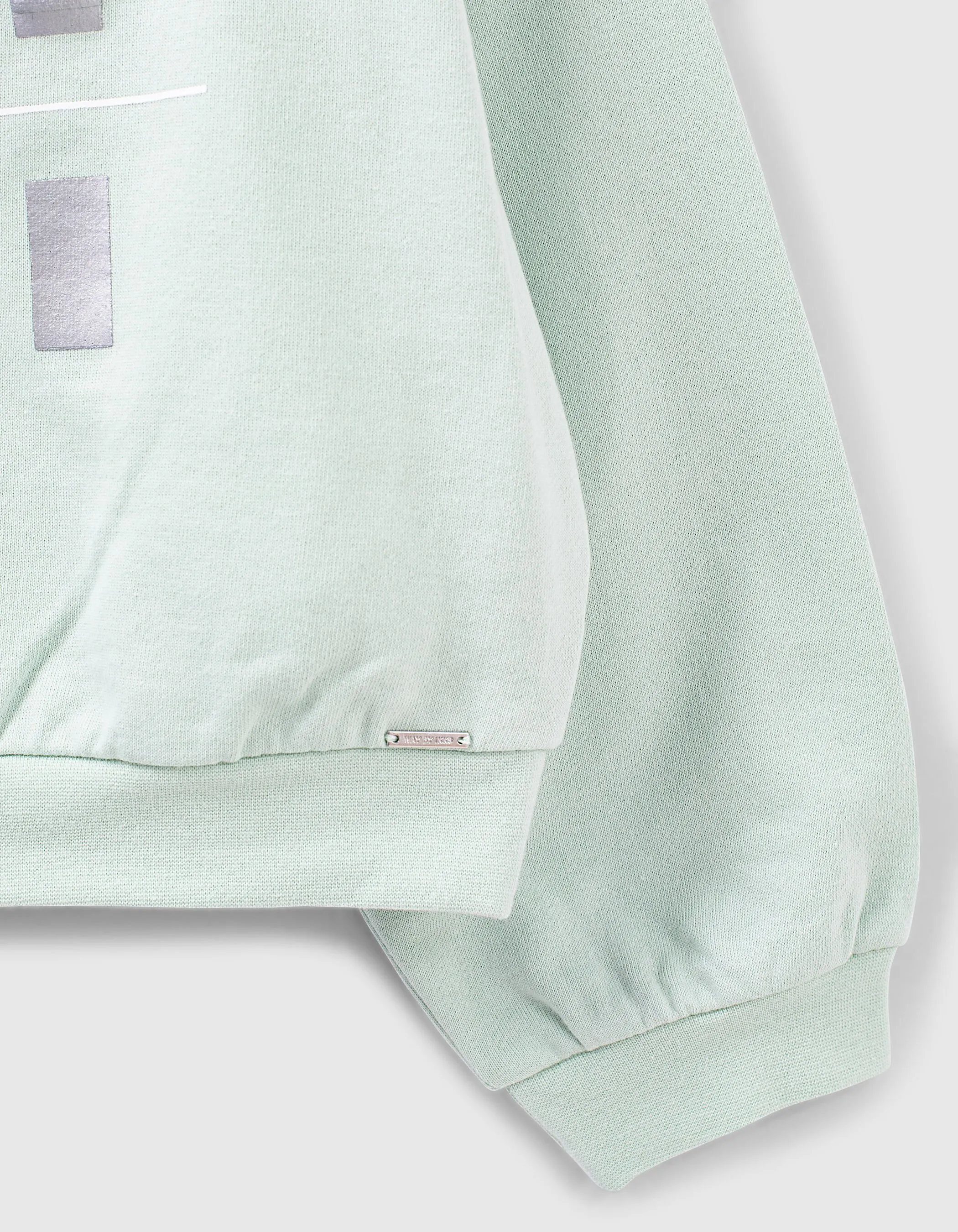 Sweat mint à flocage typo reliefée fille