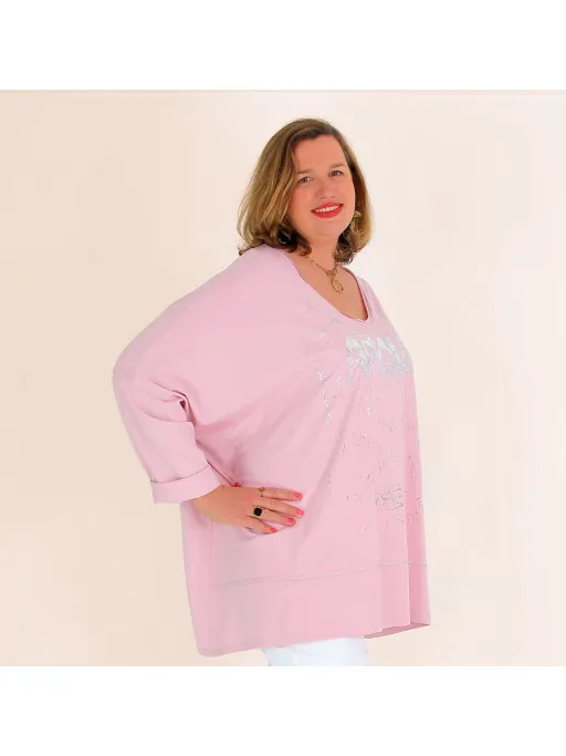 T-shirt  léger été ample FAVOLOSA rose