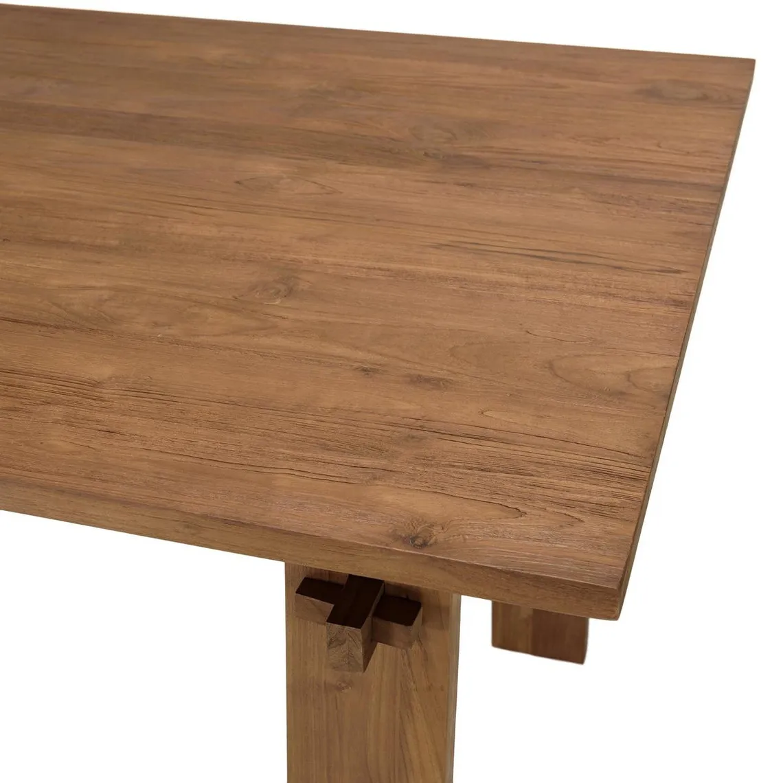 Table à manger rectangulaire 220x90cm en bois de teck recyclé  | 3 Suisses