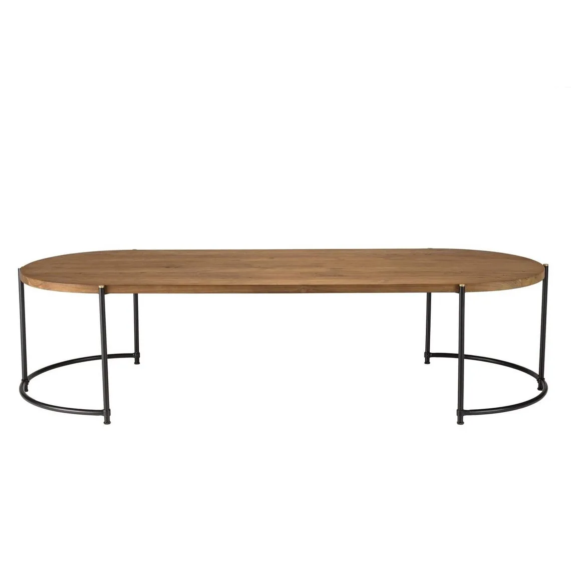 Table basse ovale 163x63cm plateau en bois de teck recyclé  | 3 Suisses